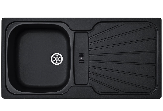 Kitchen Sink Single black 1.0 Bowl Reversible Inset With Waste Kit