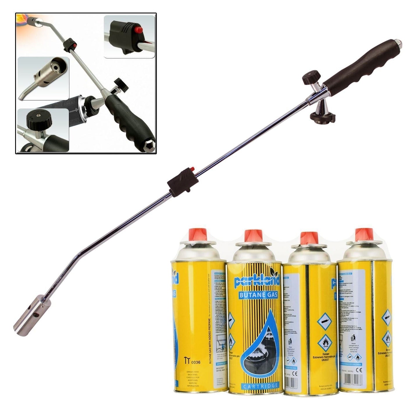 Gas Burner Blaster Weed Wand Blowtorch Garden Torch Weeds Killer & Gas Refills