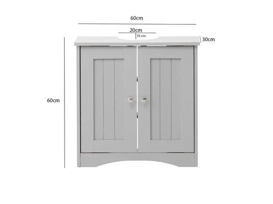 Grey Bathroom Under Sink Cabinet Basin Storage Cupboard Vanity Unit Furniture
