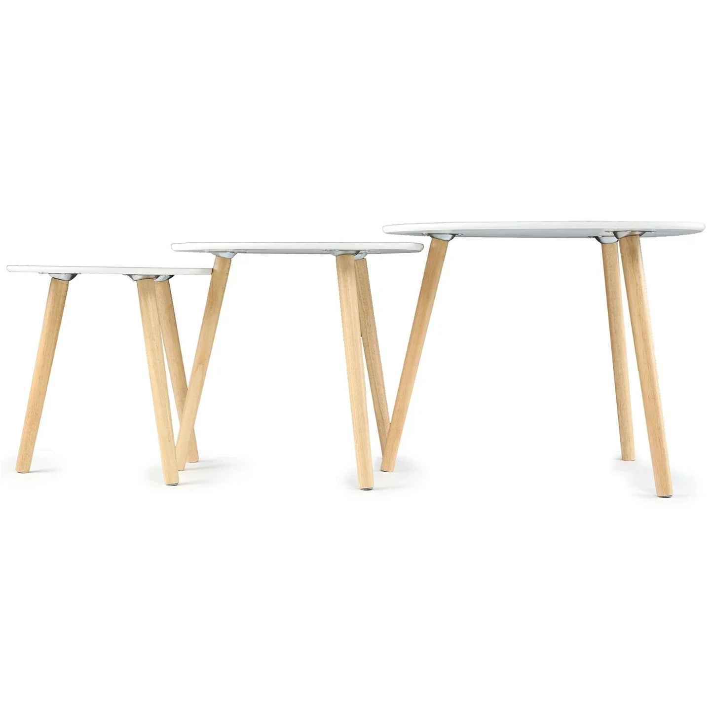 Scandinavian Nest of 3 Tables Coffee Side End Lamp Set Modern Furniture