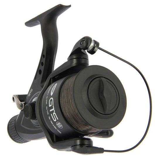 2 x NGT Carp Fishing Reel GTS 60 Bait Runner Freespool with 15lb Line Matt Black