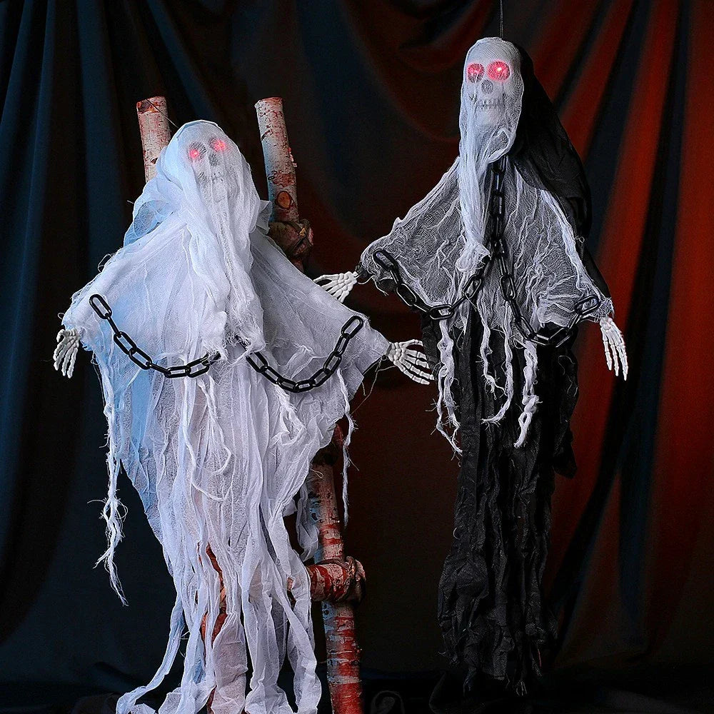 Faceless Ghost Light Up Animatronic Ghost - Halloween Decoration Prop (2 Pack)