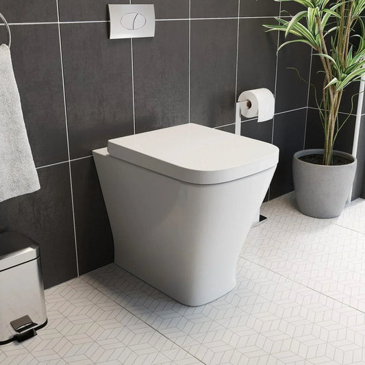 500mm Bathroom Toilet Soft Close Seat Back To Wall Cistern Furniture Unit White