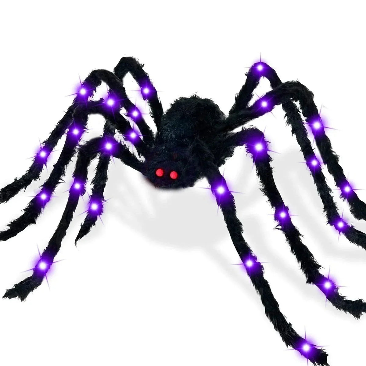 Halloween Prop Spider Decoration 150CM 8 Mode Light Up Giant Spider, Realistic