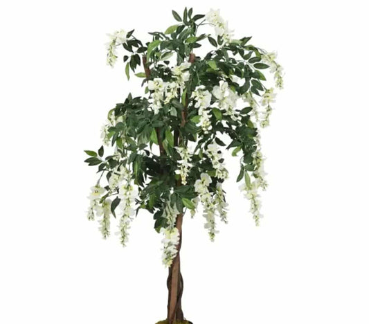 Artificial Wisteria Tree Artificial Plant 840 Leaves Green and White