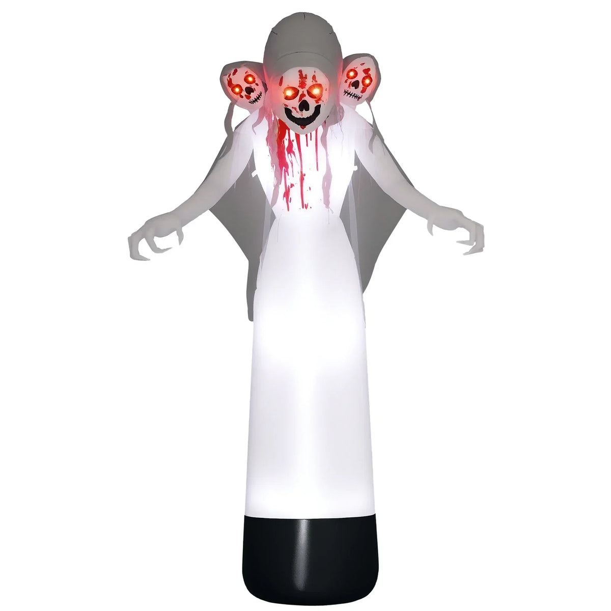 8.9FT Tall Halloween Inflatable Three-Head Witch Ghost, Blow Up Decoration
