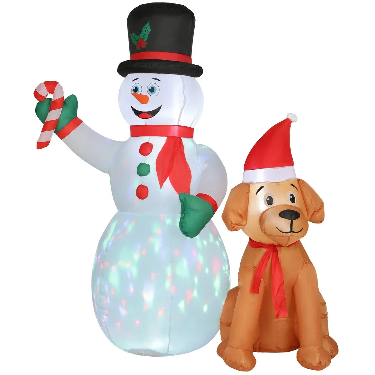 6FT Christmas Inflatables Snowman & Dog for Indoor Outdoor Decor