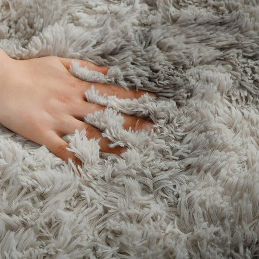 120x170cm Silver Grey fluffy rug