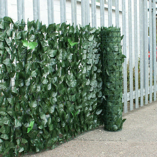 Artificial Hedge Fake Ivy Leaf Garden Fence Privacy Screening Roll Wall Panel 18x2m