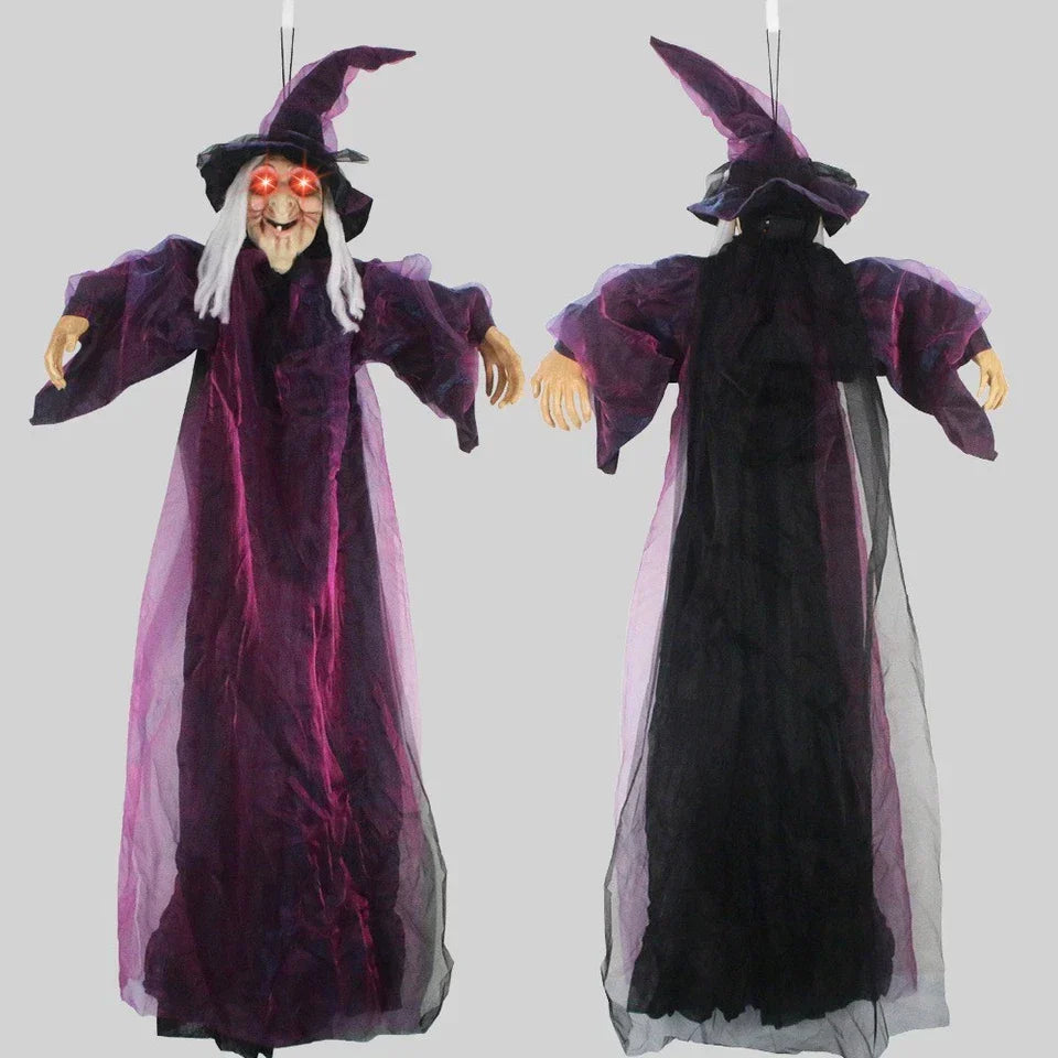 Halloween Life Size Talking Witch Animated Spooky Animatronic Witch Scary Decor