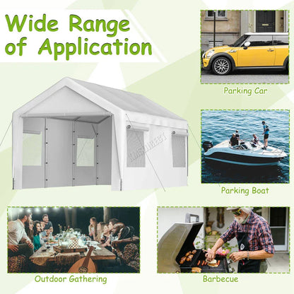 Carport 10x20ft Car Canopy Garage UV-Proof Waterproof SUV Boat Heavy Duty White