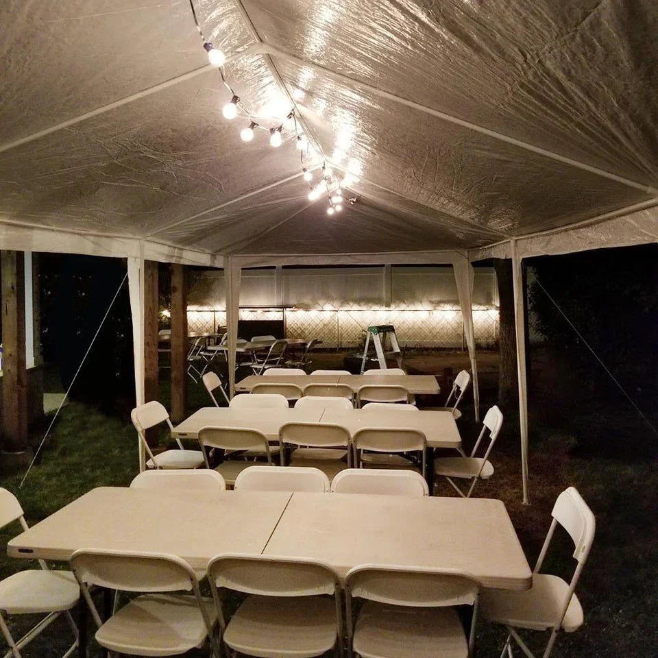 3x6M Gazebo Marquee Party Tent With 6 Sides Garden Patio Outdoor Canopy White UK
