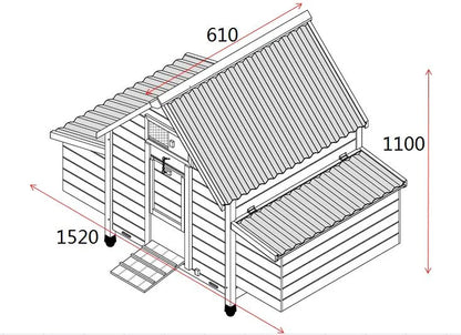 CHICKEN COOP RUN HEN HOUSE POULTRY ARK HOME NEST BOX COOPS RABBIT HUTCH PLASTIC