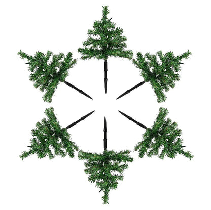 6 x Pre Lit Garden Christmas Tree Path Lights 90 LED Set Lawn Outdoor Decoration