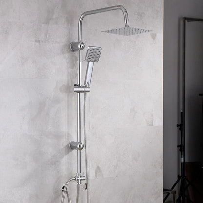 Shower Kit Twin Head 2 Mixer Shower Heads Rail Hose Riser Square Bathroom Set