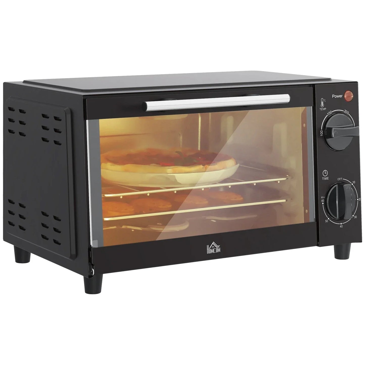 Mini Oven 9L Countertop Toaster Oven with Timer Control 750W Black