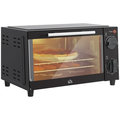 Mini Oven 9L Countertop Toaster Oven with Timer Control 750W Black