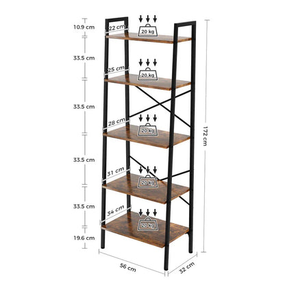Ladder Shelf Bookcase Tier Display Storage Shelving Unit Stand Wall Rack