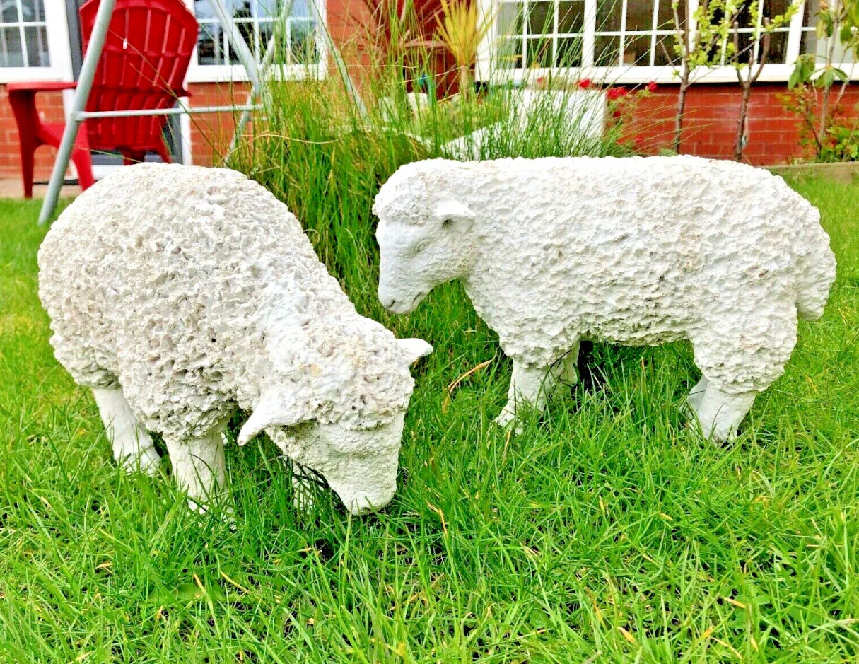 Spring Lamb Garden Ornament Resin Laying Down Sheep Statue Farmyard Gift Garden