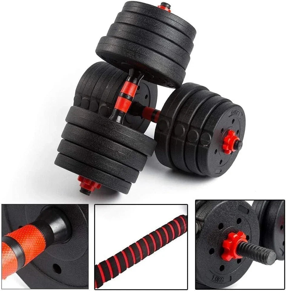 30kg Dumbbells Barbell Set with Connecting Rod