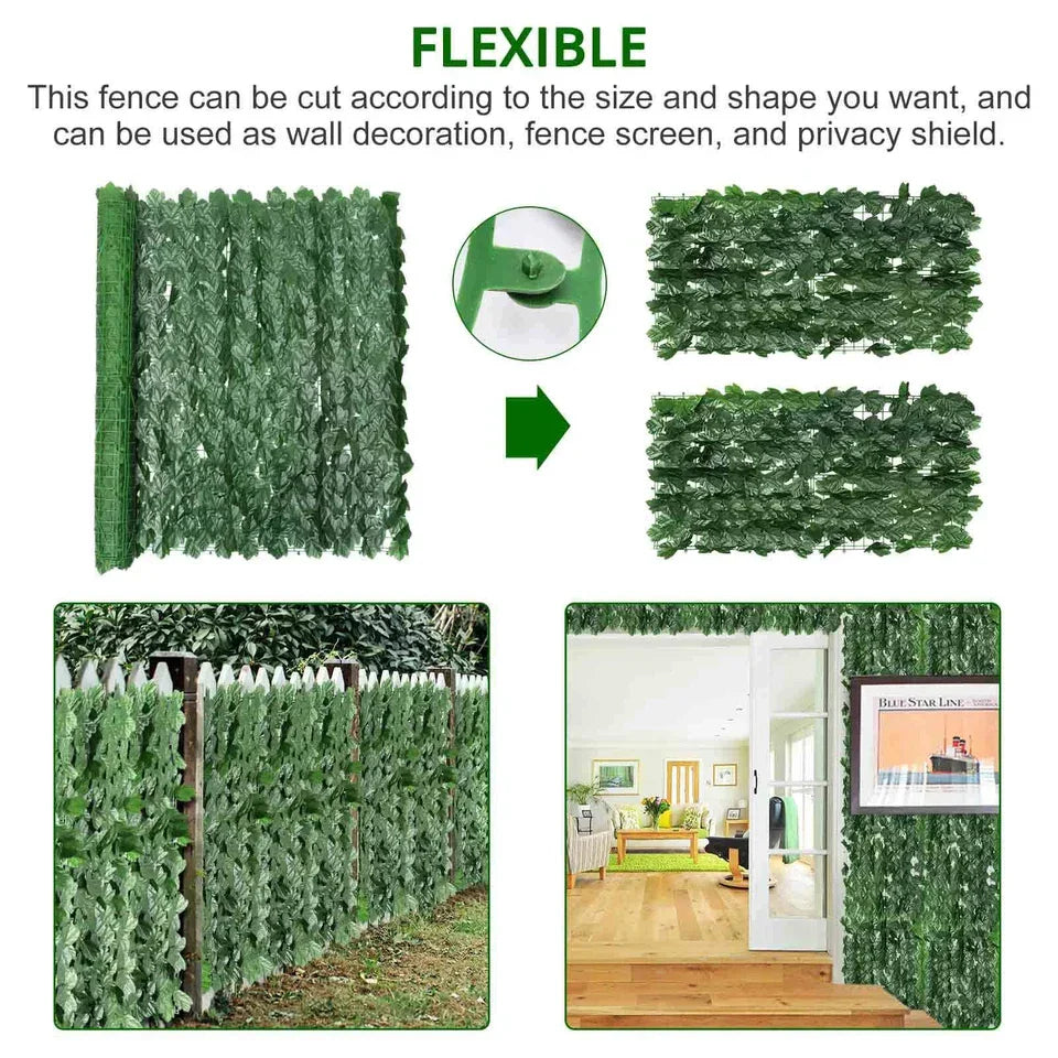 3M Artificial Garden Fence Hedge Ivy Leaf Wall Privacy Balcony Screening Trellis