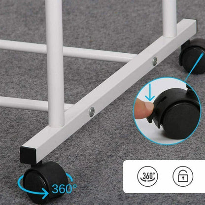 Industrial Pipe Garment Rack Coat Stand Rolling Clothe Rails