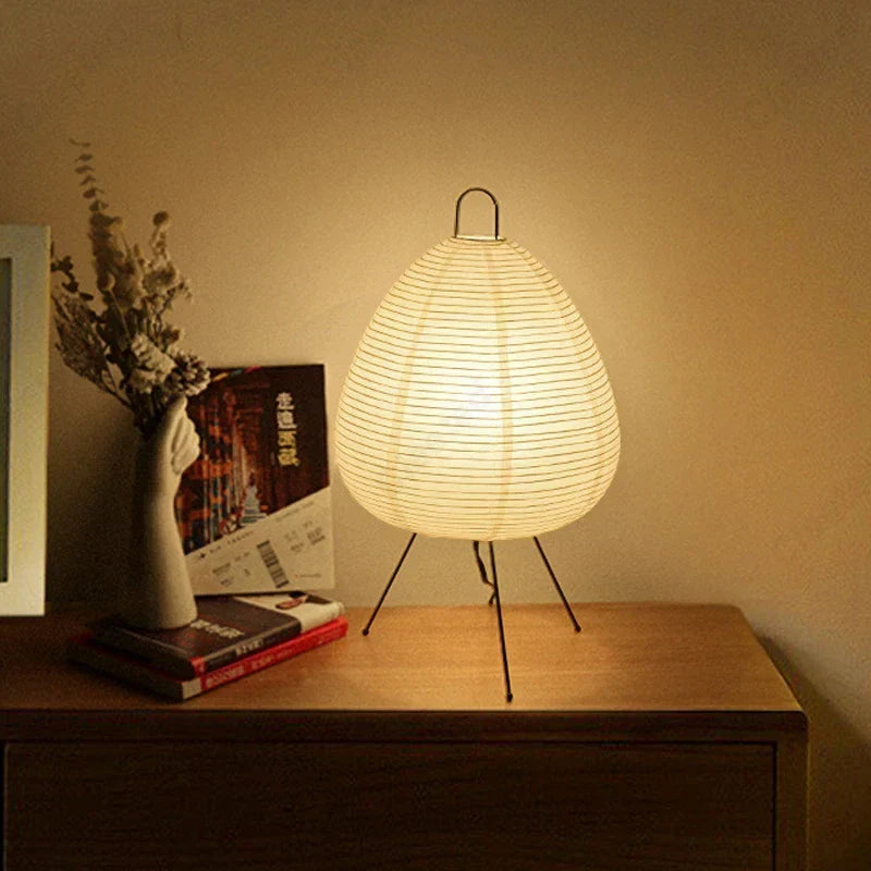 Japanese Design Paper Table Lamp Tripod Rice Paper Table UK Plug