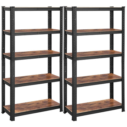 Shelving Unit 650kg Load Capacity Industrial Adjustable Rustic Brown