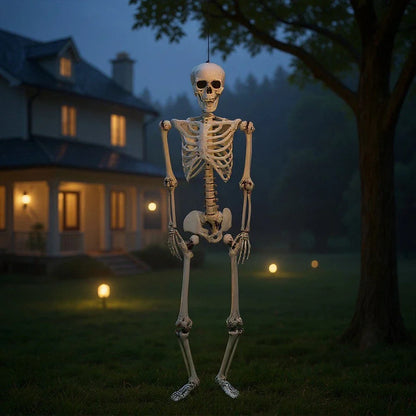 170cm Full Life Size Halloween Hanging Human Skeleton Bones Posable Skull Party