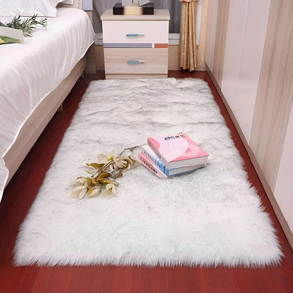 Faux Fur Sheepskin Fluffy Rug Soft LivingRoom Bedroom Rectangle Carpet Floor Mat