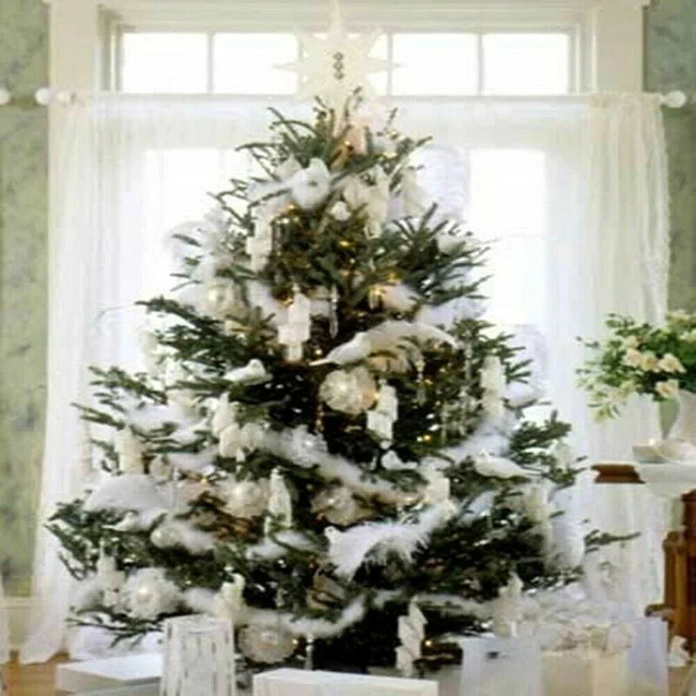 2M Christmas Tree White Feather Boa Strip Xmas Ribbon Home Party Garland❀