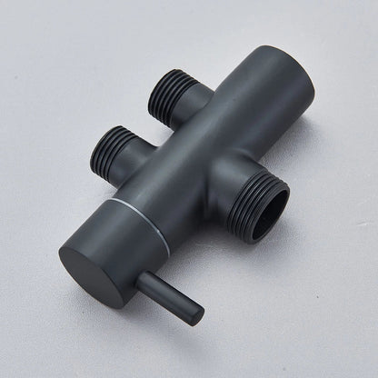 Black Exposed Bathroom Shower Twin Head Large Bar Set Square Valve Rail Hose Tap
