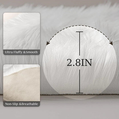 Large Faux Fur Sheepskin Rug Fluffy Mat Room Sofa Hairy Mat Shaggy Floor Carpet