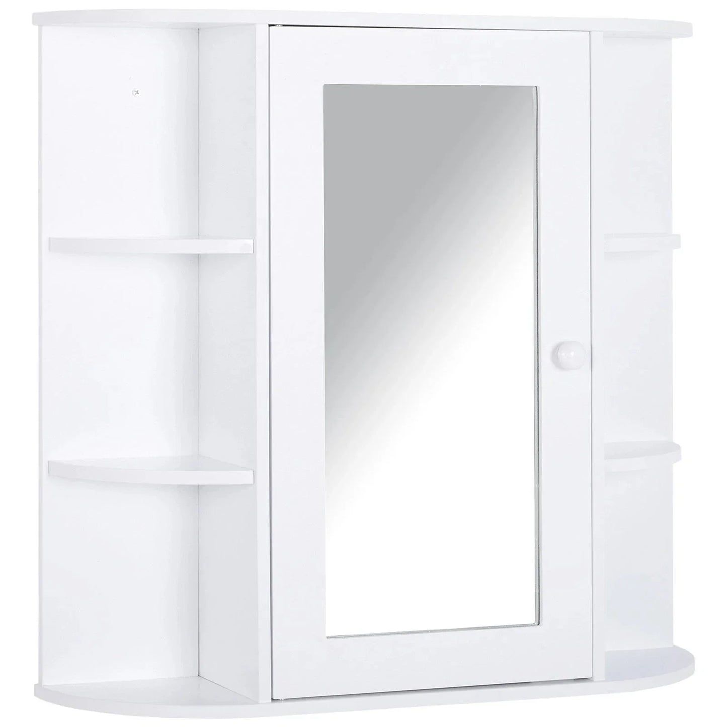 Wall Mounted Bathroom Cabinet with Mirror Single Door Storage Shelves