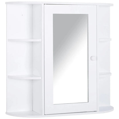 Wall Mounted Bathroom Cabinet with Mirror Single Door Storage Shelves