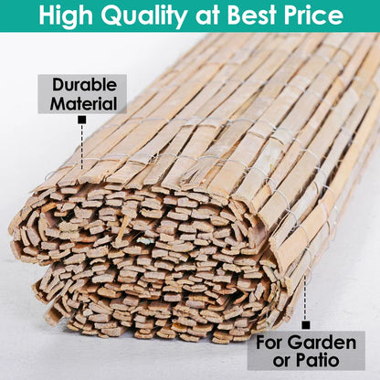 Bamboo Slat Fence Screen Roll Screening Fencing Privacy Sun Panel Garden Outdoor