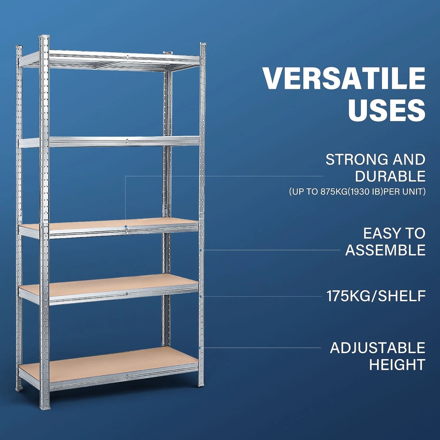 MasterSpec Garage Shelving Warehouse Shelf unit Storage Rack 1.8m