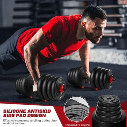 30kg Dumbbells Barbell Set with Connecting Rod