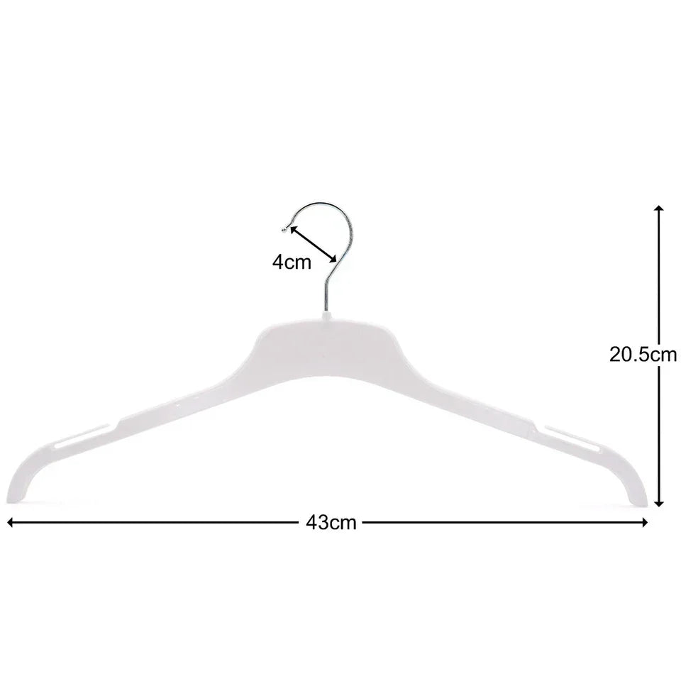 Strong Plastic Coat Clothes Hangers for Tops, Shirts, Dresses