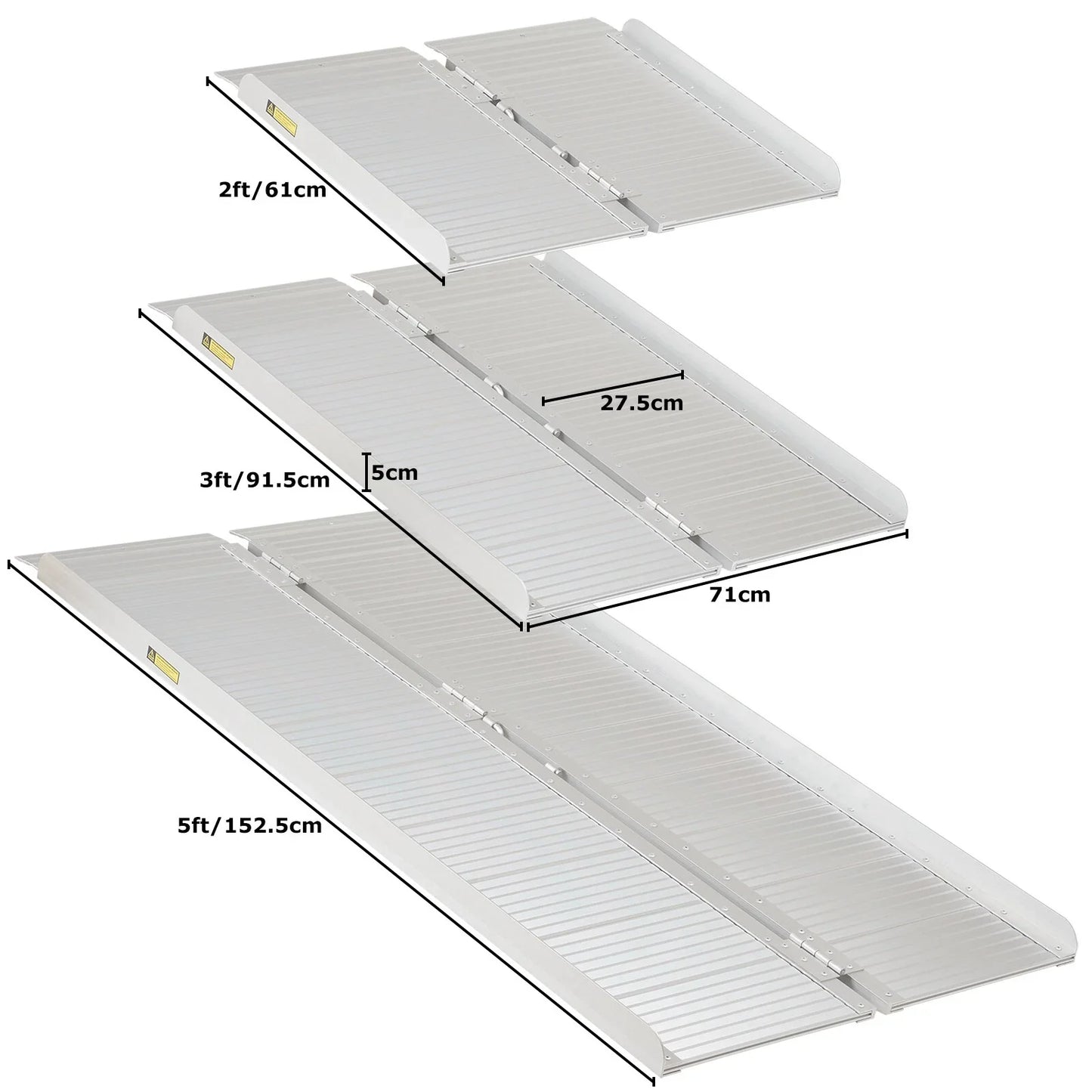 2ft/3ft/5ft Folding Portable Wheelchair Ramp Mobility Scooter Home/Car Threshold