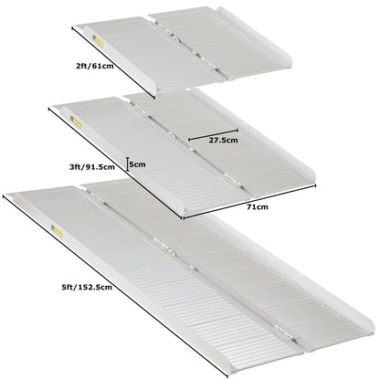 2ft/3ft/5ft Folding Portable Wheelchair Ramp Mobility Scooter Home/Car Threshold