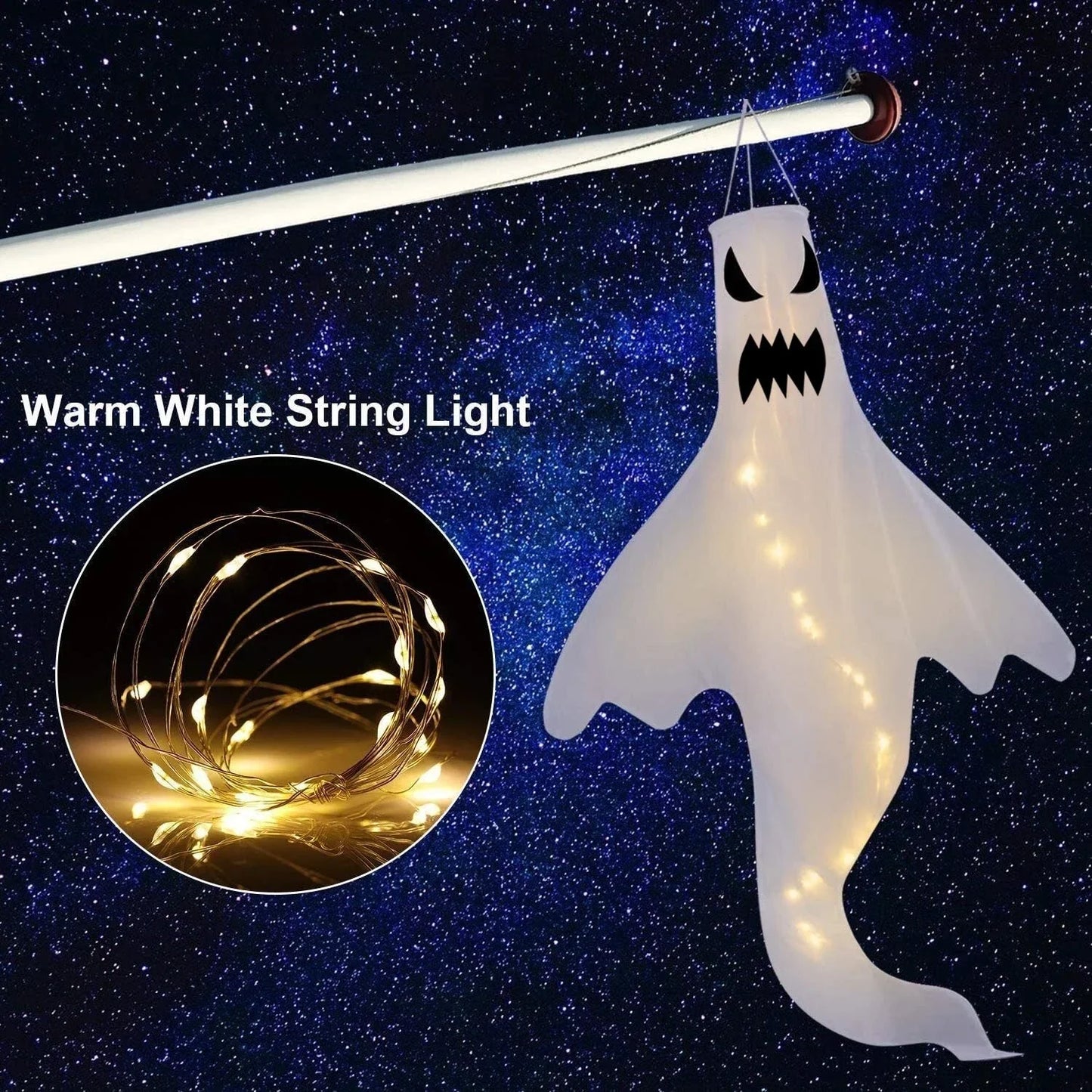 4X Halloween LED Light Ghost Outdoor Decors Garden Prop Party Hanging Decor