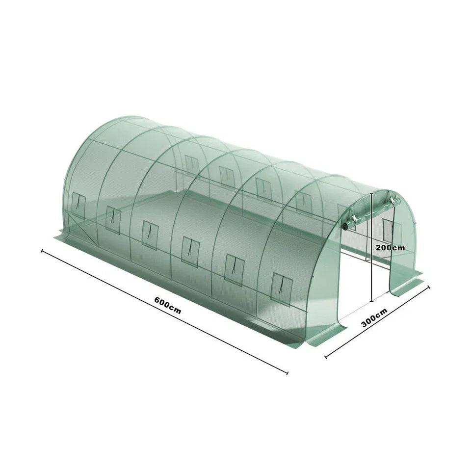 Walk-in Greenhouse Galvanised Frame Polly Tunnel Patio Garden Outdoor Polytunnel