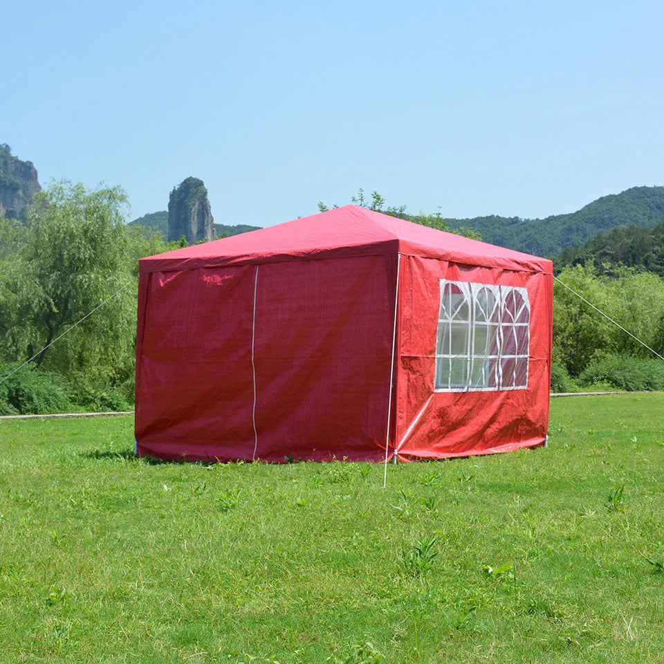3x3m Waterproof Garden Outdoor PE Gazebo Marquee Canopy Party Tent