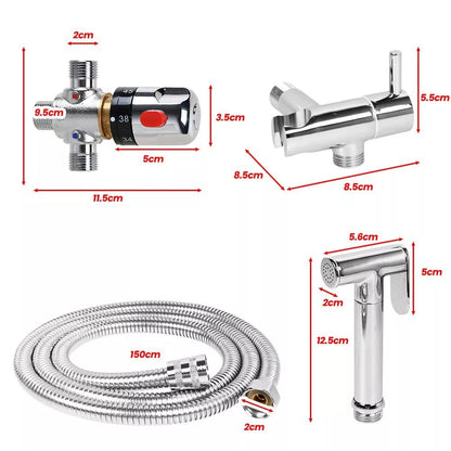 Thermostatic Mixer Valve Toilet Shower Head Bidet Spray Muslim Shower Shattaf UK