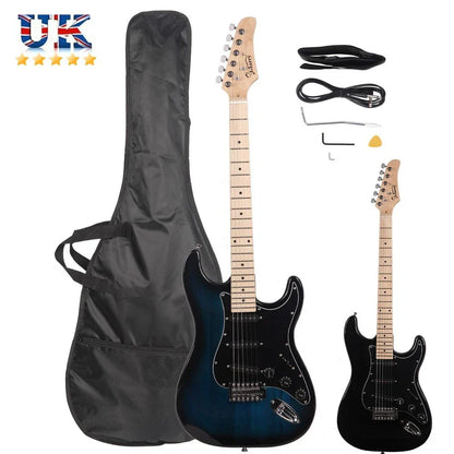 Glarry GST Electric Guitar W/ Pickguard 3 Single Pickup Bag Strap Wire Plectrum