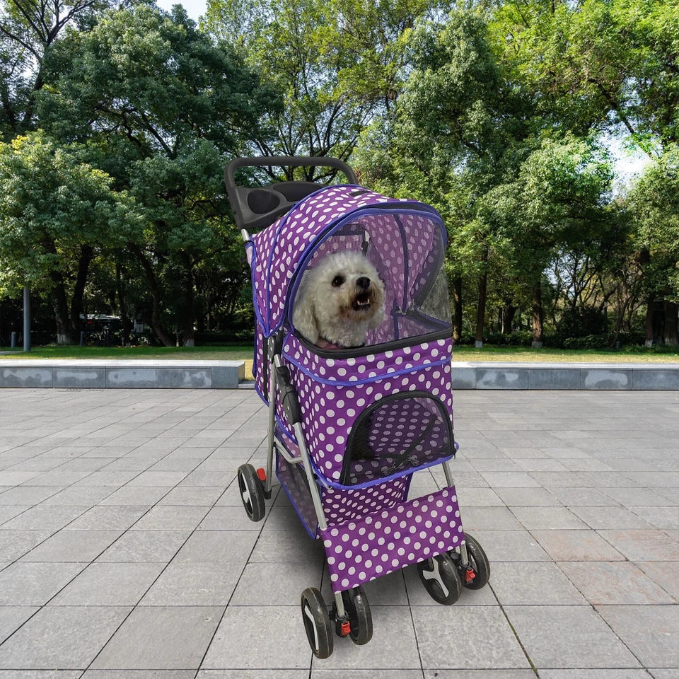 Pet Stroller Dog Cat Puppy Pram Pushchair Travel Cart Jogging Buggy Carrier