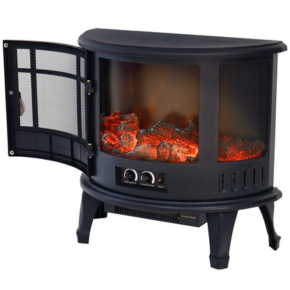 Electric Fireplace Log Burning Flame Effect Stove Fire Heater Thermal Wood