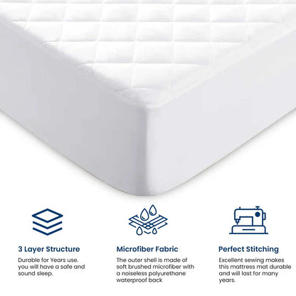 Extra Deep Quilted Water proof Mattress Protector Fitted Bed Cover