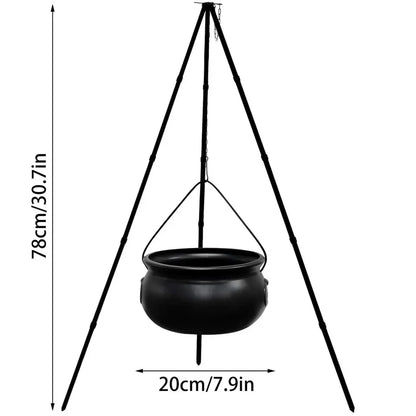 Halloween Decor Outdoor Large Witches Cauldron on Tripod with Light Yard Decor
